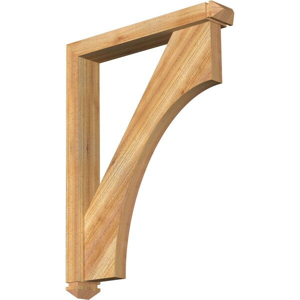 Ekena Millwork Westlake Arts and Crafts Rough Sawn Bracket w/ Offset Brace, Western Red Cedar, 4"W x 24"D x 32"H BKT0402X24X32WTL03RWR - main